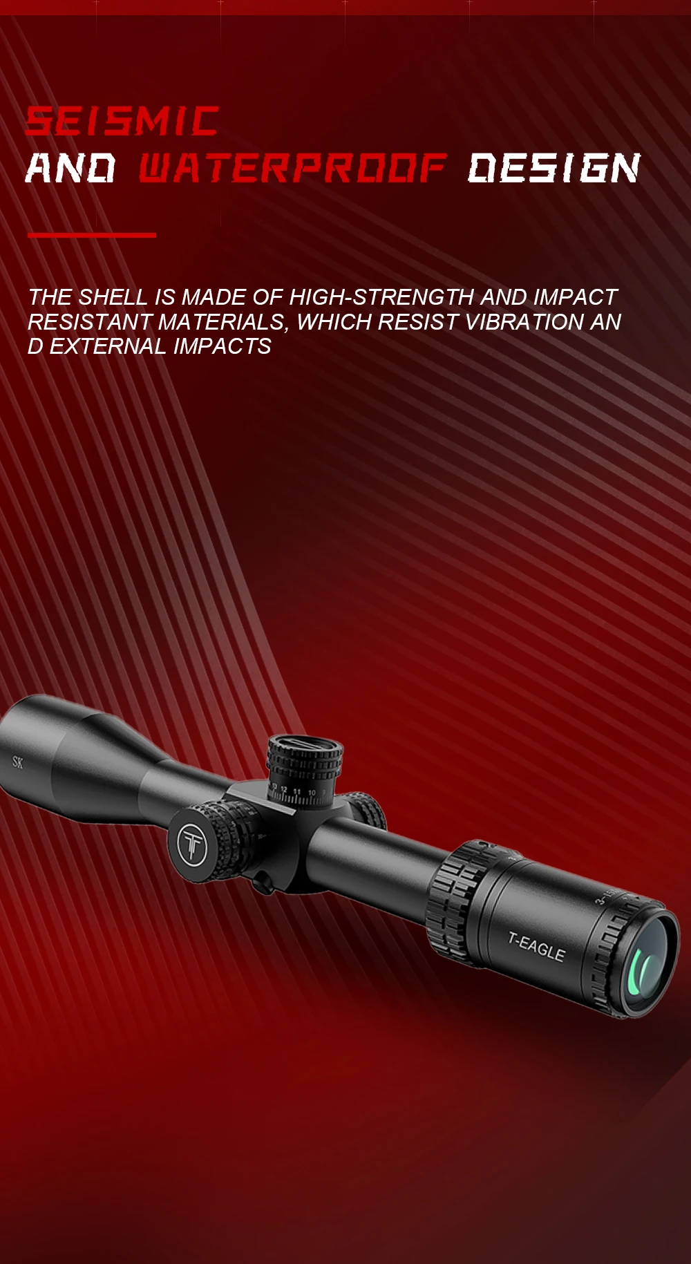 Description Picture 6 of itemT-Eagle SK 3-15x44 FFP IR Hunting Rifle Scope First Focal Plane Riflescopes Tactical Glass Etched Reticle Optical Sights