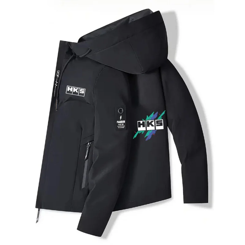 Men's Hooded Jacket – Lightweight four-season outerwear with a zipper design, suitable for hiking and urban wear. - 2