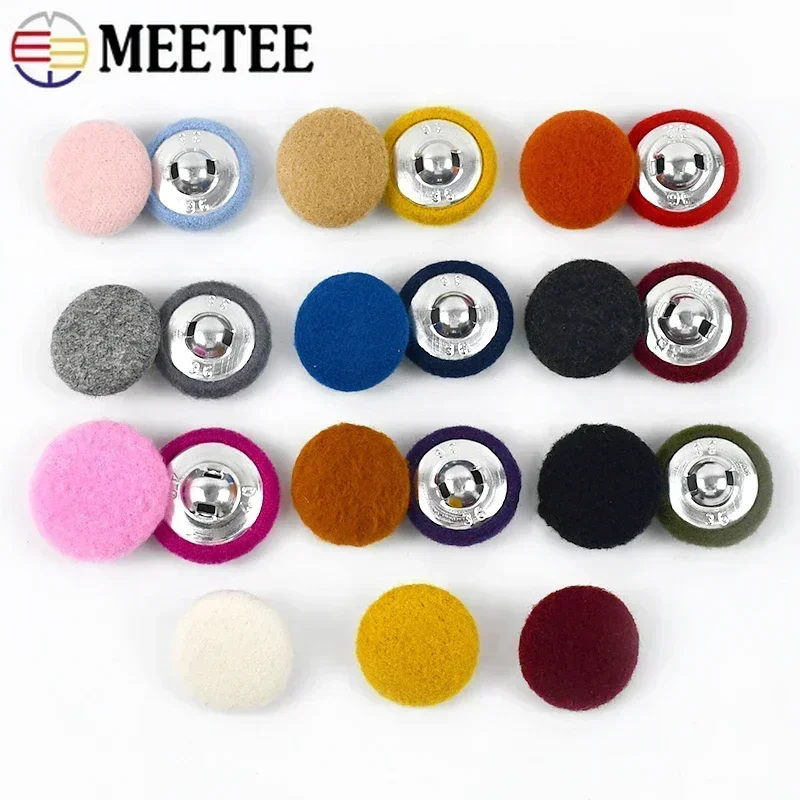Meetee 50Pcs 15-38mm High-grade Cashmere Covered Buttons Windbreaker Coat Button DIY Sewing Clothing Scrapbooking Accessories 5