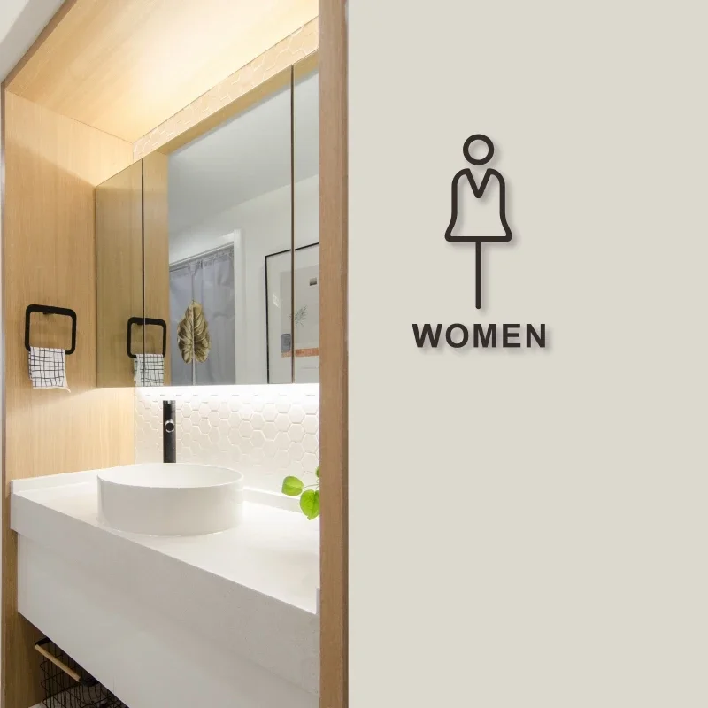 HENGBIRD Set Di 3 Cartelli Per WC, Diametro 75 Mm, In Alluminio, Per Donne E Uomini, Disabili