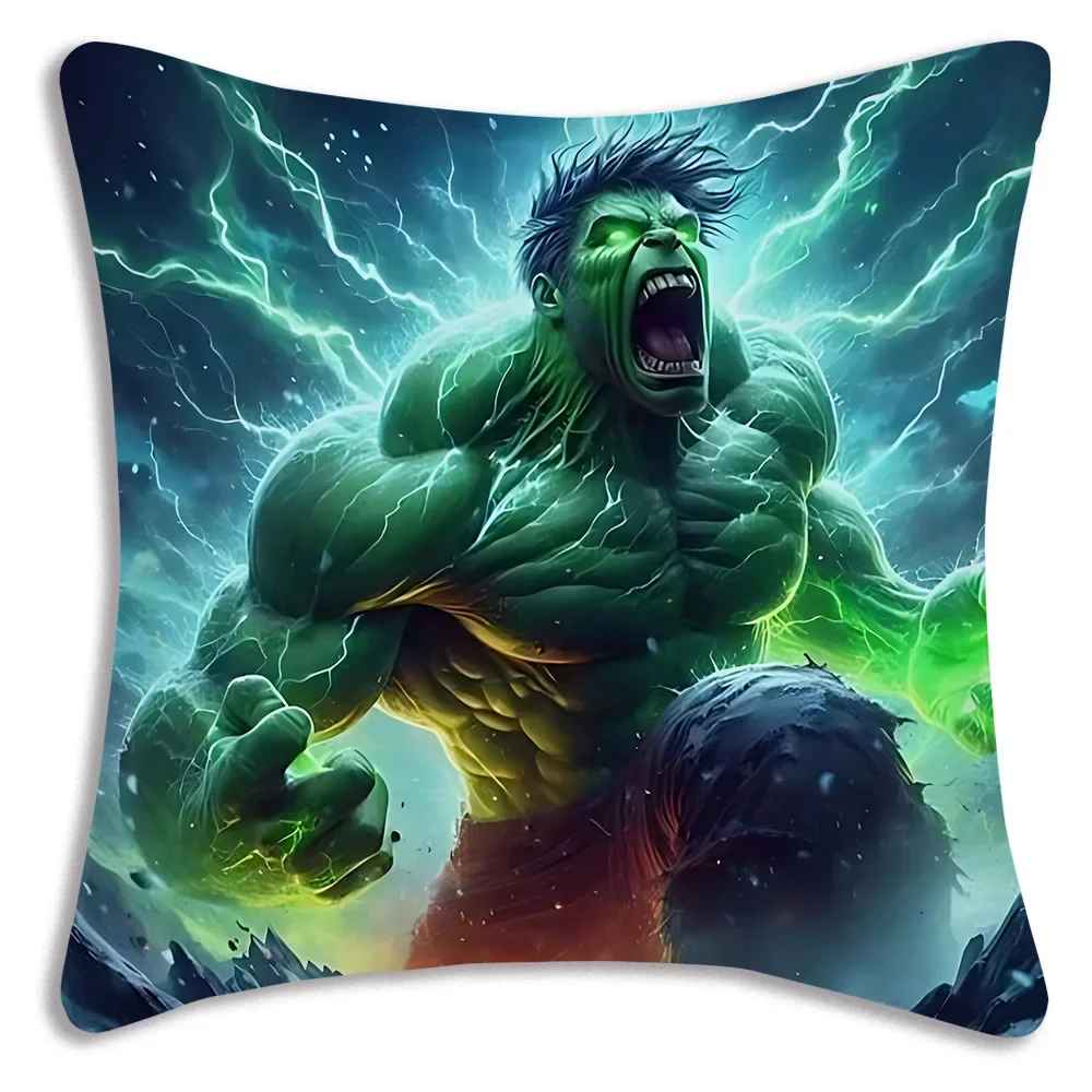 The Incredible Hulk 2 Cartoon Pillow Covers Sofa Decorative Home Double-sided Printing Short Plush Cute Cushion Cover