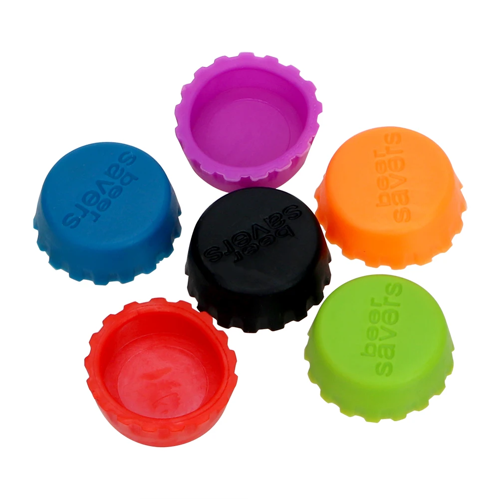 Silicone Bottle Cap Beer Vinegar Soy Cocktail Wine Stopper 6Pcs/Set