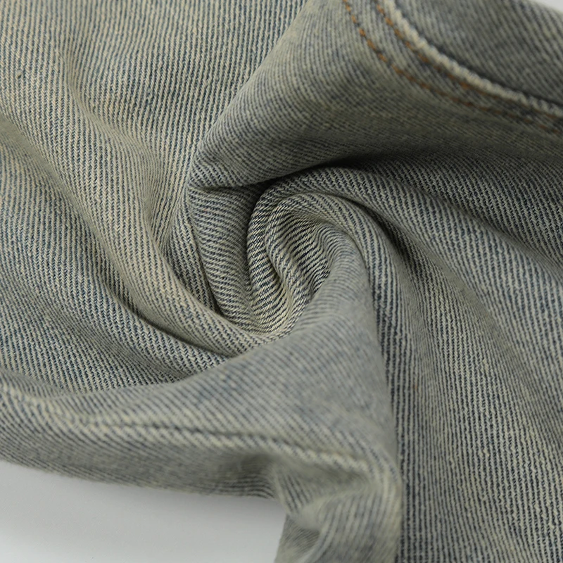 UPRAKF Jeans Side Pocket Button Streetwear Summer Denim Pants Casual Straight-leg Fashion Trousers Fit