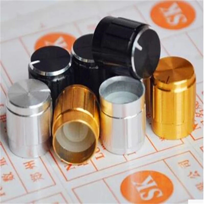 Aluminum Potentiometer Knob, Diameter 15mm, High 17mm, 15*17mm, 5Pcs