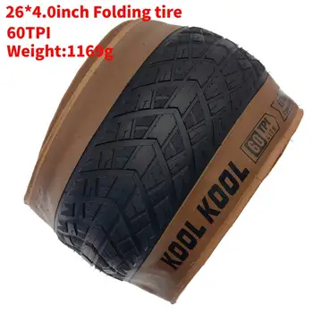 Nuovo JILUER 26x4.0 Pneumatico Della Bicicletta Bici Da Neve Half Bald Bike Fat 26 Pollici Pneumatico Pieghevole Ciclismo Strada Spiaggia Elettrico 60TPI Parti di Biciclette
