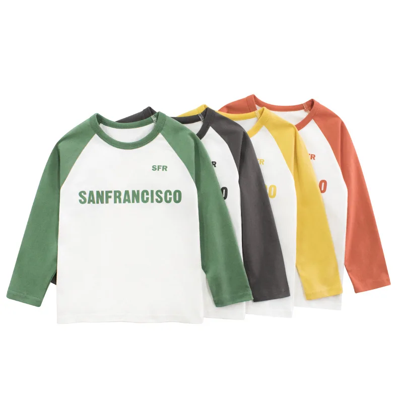 

2022 age season new children's clothing wholesale children's clothing men long sleeve T-shirt baby render unlined upper garment