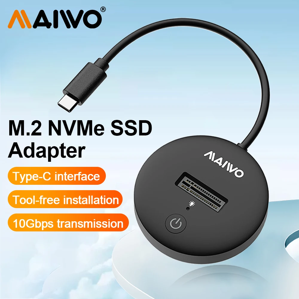 Nvme Gabinete Ssd 10gbps Pcie tipo c Case Externo m2 Ngff Nvme Disco Rígido Caixa de Armazenamento hd Habitação para pc Laptop Maiwo-m.2