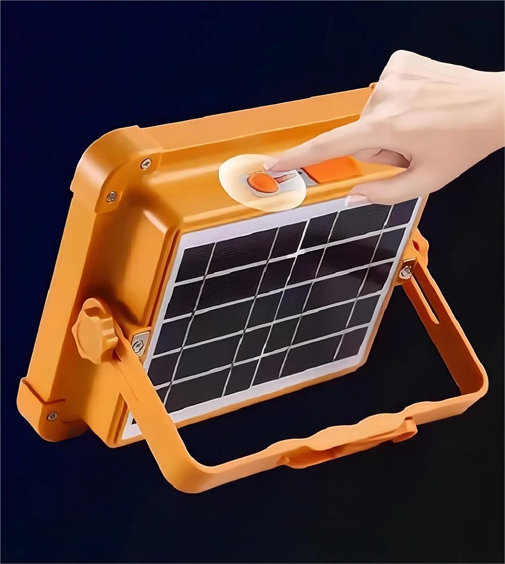 LED Lights Camping Lamp Camping Lights Solar Flood Light Double Panels Solar Portable Floodlight Outdoor IP65 Camping Home Emergency Rechargeable LED Handled Lamps