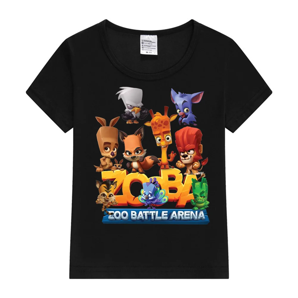 Baby T Shirts Kids T Shirts Zooba Battle Arena Happy Kids T-Shirt Lovely Graphic T Shirt Kids Summer Short Sleeve T-shirt Y2K Tops Boy Girl Cartoon Tees