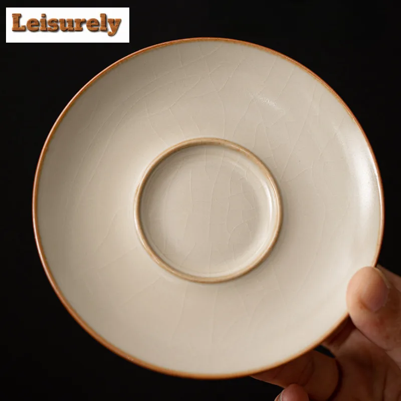 170ML Cream Ru Kiln Gaiwan Aesthetic Sancai Tea Tureen Household Tea Brewing Cover Bowl Chinese Tea Set Accessories Craft Gift