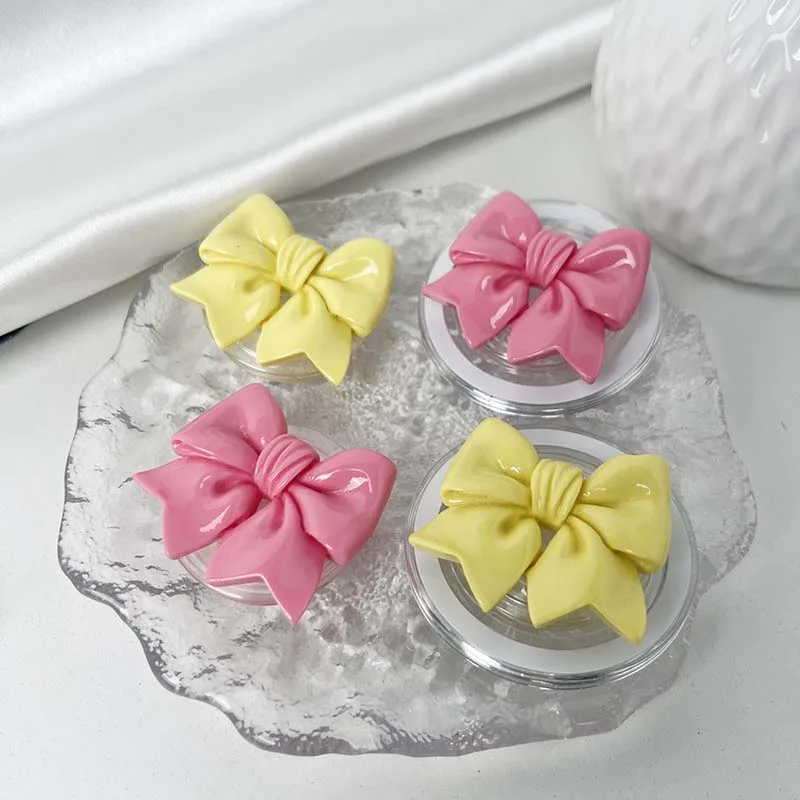 Charming Resin Bow Phone Grip with Adhesive & Magnetic Support
