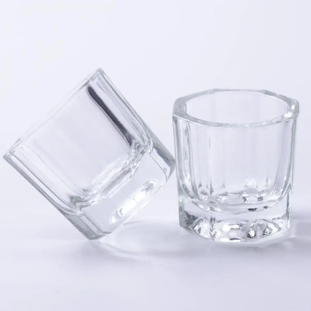 Octagonal Shape Glass Cup Dappen Dish Container for Arcylic Nail Art Liquid Powder Bar Tea Milk Juice Water Espresso Shot Glass