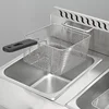Stainless Steel French Fries Machine 2 Tanks 2 Baskets Commercial Potato Chip Fryer Gas Deep Fryer 4