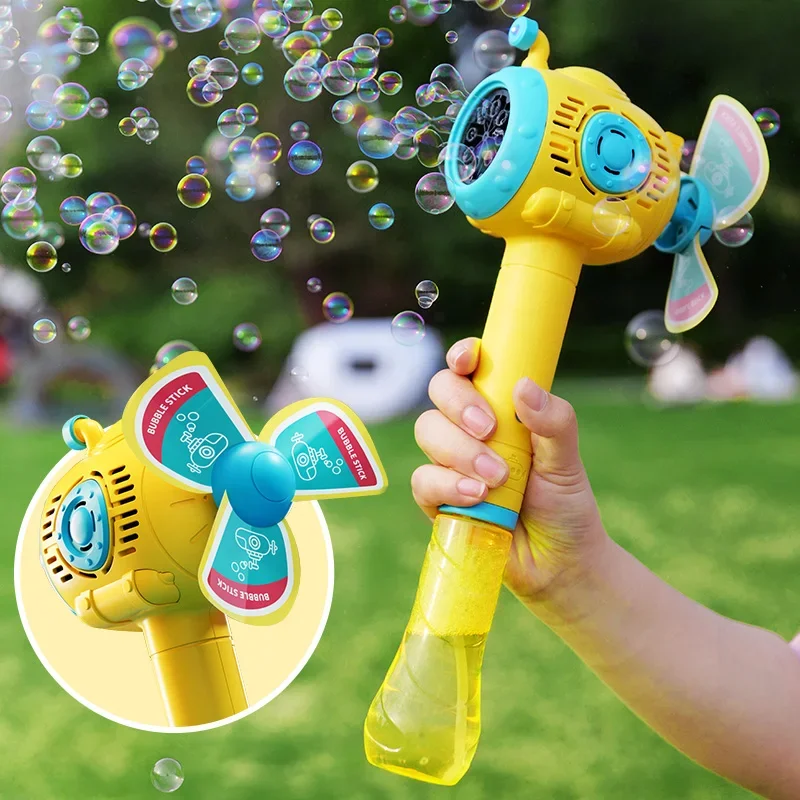 

Fully Automatic Bubble Blowing Machine Children's Handheld Windmill Soap Bubble Stick Summer Game Children's Toys for Kids Gifts