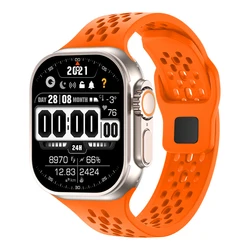 Premium Silicone Smartwatch Band - Versatile Strap in Multiple Sizes - 42 44 45 46 49 mm (Orange)