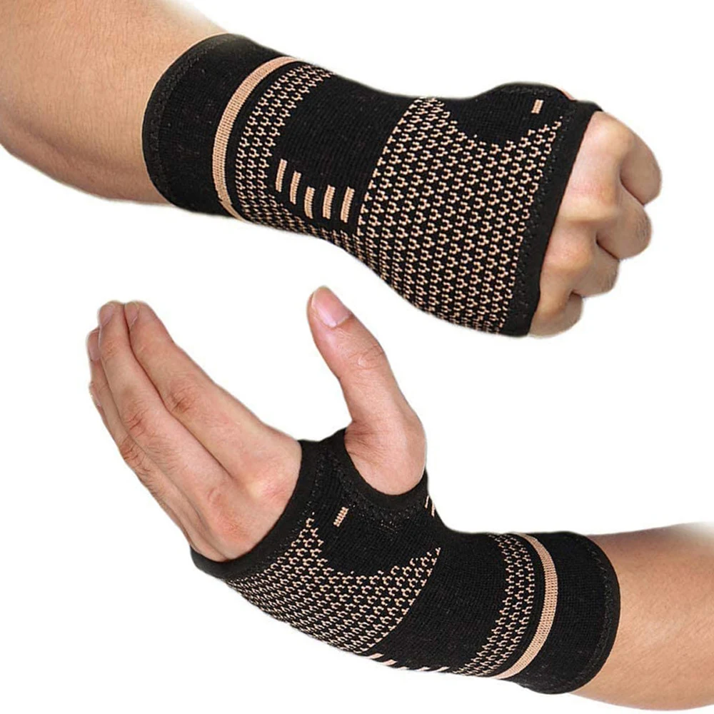 1 Pair Elastic Bandage Wrist Guard Support Arthritis Sprain Band Carpal Protector Hand Brace Accessories Sports Safety Wristband wrist support band wrist support elastic bandage support