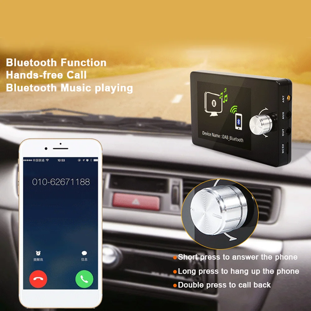Car Multimedia Player 2.8 Inch Color Screen DAB/DAB+ Digital Broadcast Receiver For European Cars Video Display FM Transmitter MP3 Digital AUX