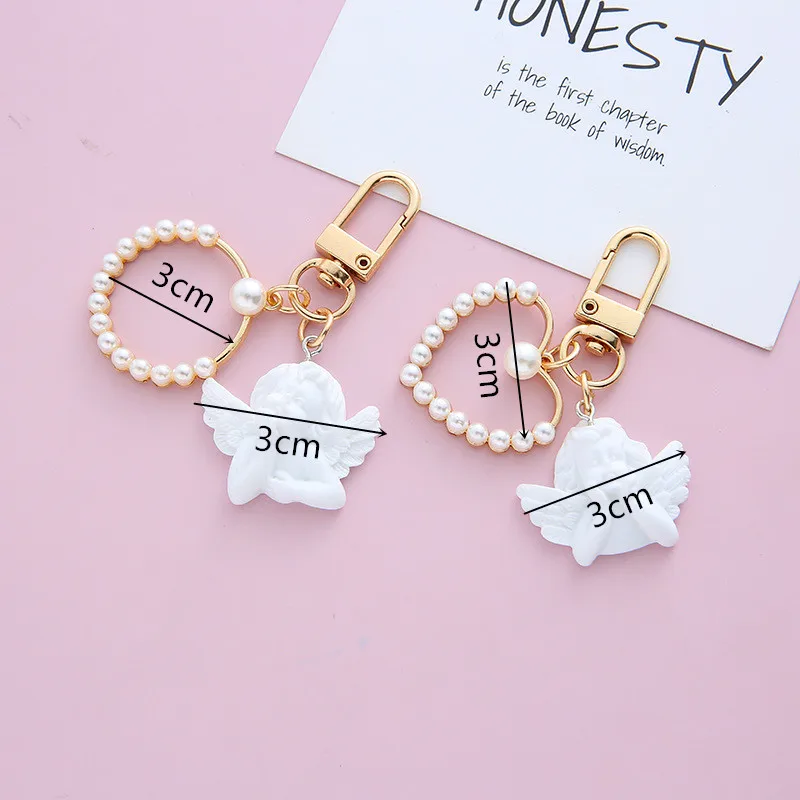 Pop Keychain Toys Party Toys Toy Gift Filler 10PCS Baby Shower Baptism Gift Angel Heart Keychain Christening Favor Return Gift First Birthday Party Souvenir
