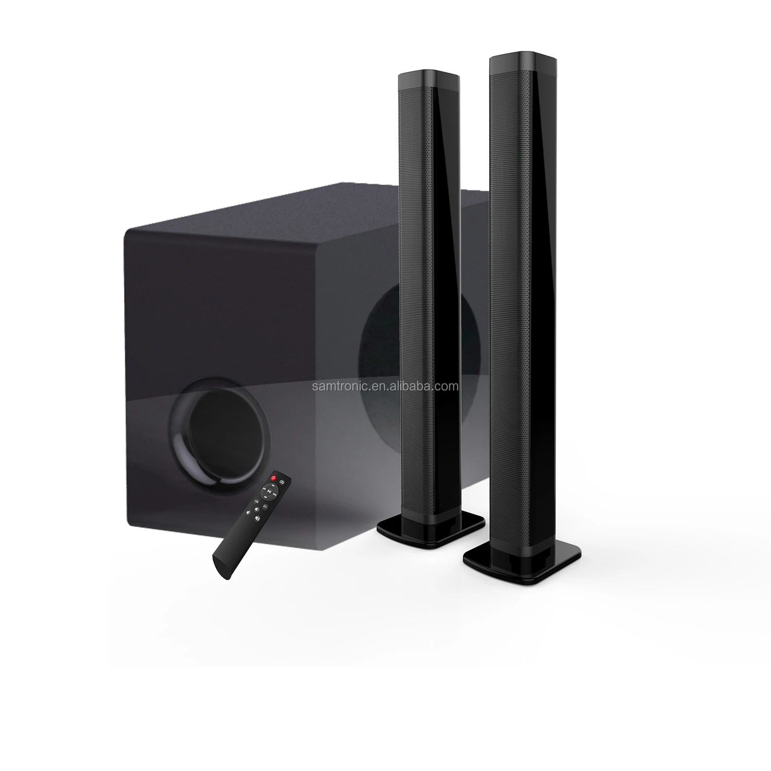 Soundbar Samtronic Bt Con Subwoofer Soundbar Staccabile Wireless Da 2,1 Canali Con Sistema Home Theater Subwoofer Per Tv