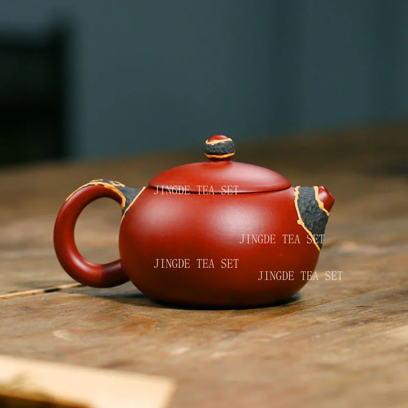 250ml Yixing Teapot Handmade Pine Needle Relief Teapot Household Chinese Kung Fu Tea Set Da Hong Pao Xi Shi Pot