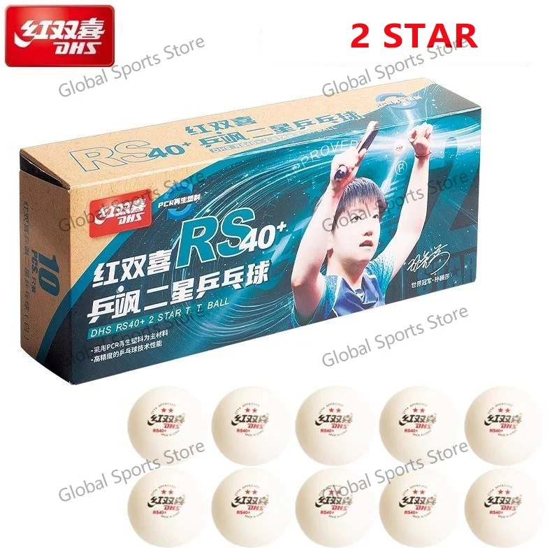 Premium DHS Table Tennis Balls - Enhanced RS40+ New Material - Competition Grade Pingpong Balls (6/10 Pack)