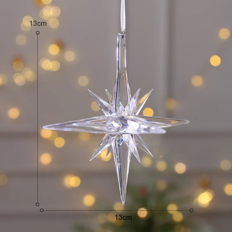 Colorful Transparent Jingling Bell Elk Christmas Tree Pendant 2025 Noel Tree Hanging Decor Merry Christmas Feliz Navidad Decor