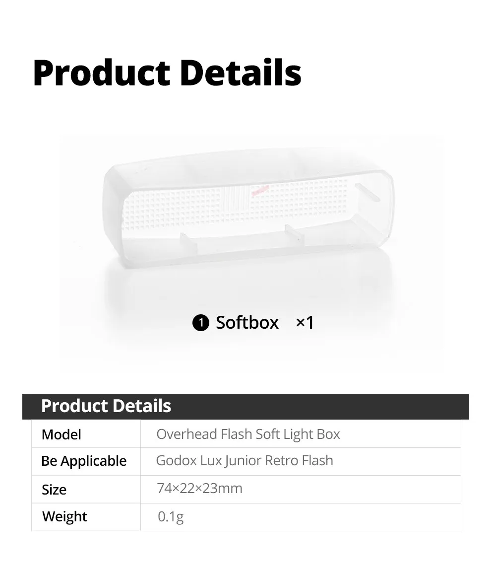 Description Picture 3 of itemGodox Lux Junior Speedlite Flash White Diffuser Soft Box Case
