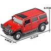 1/32 Hummer H2 SUV Off Road Toy Car JKM Diecast Metal Miniature Model Sound & Light Doors Openable Collection Gift for Kids Boy 2