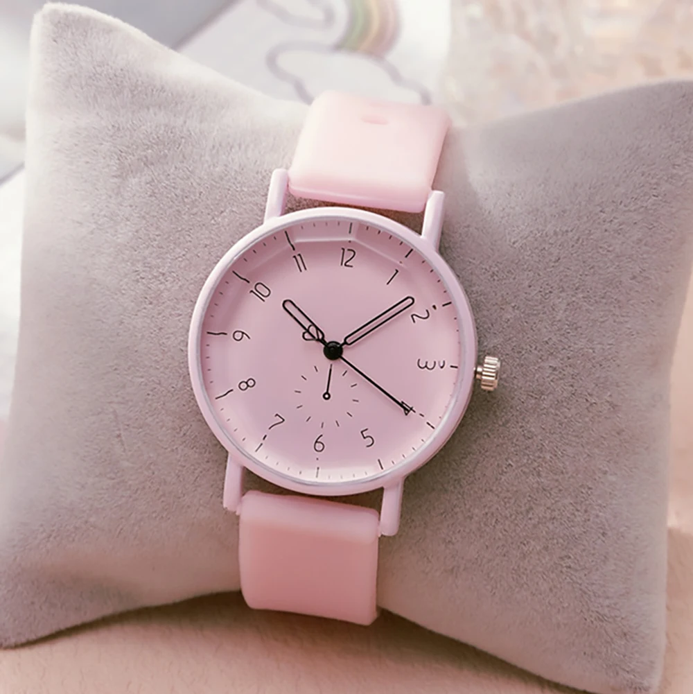 Pink Digital Simple Women Dresses Brand Watches Fashion 2023 New Casual Silicone Strap Ladies Quartz Watche Gift Clock 2