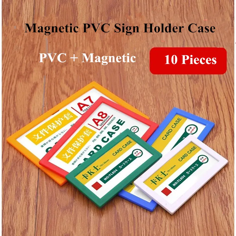 

10 Pieces 80x45mm Mini Plastic Magnetic Sign Card Holders Frame Table Shelf Labels Card Case Magnet Sign Holders Name Plates