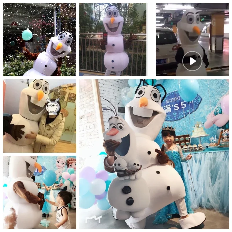 Cosplay Frozen Snow man Olaf character Mascot costume Advertising stage perform Fancy Dress birthday Party Animal carnival props,mascot costume