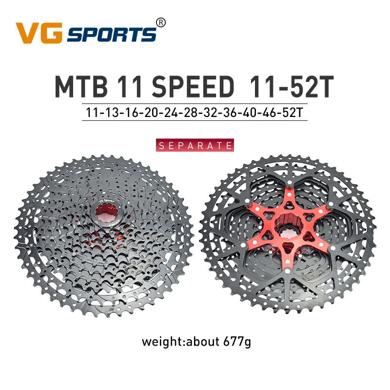 8/9/10/11/12スピードmtb黒カセット11-42/46/50/52t自転車フリー