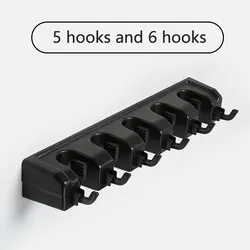 Wall Mounted Multi-Functional Broom and Mop Storage Organizer (5 hooks 6 hooks 995c)