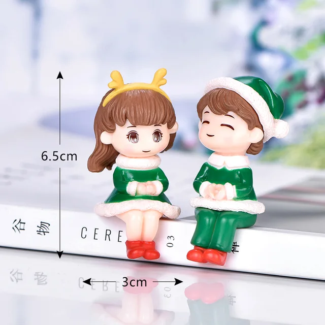 크리스마스를 분위기있게 꾸밀 수 있는 미니 연인 눈사람 산타 클로스 미니어처 피규어