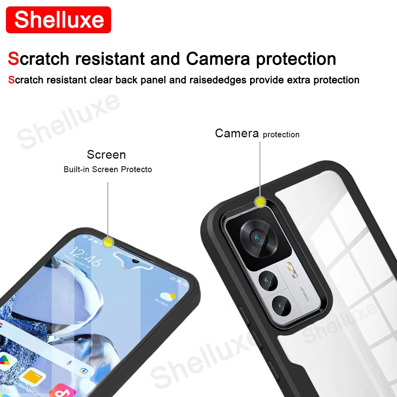 360 Full Body Clear Case Shelluxe Silicone Double-Sided Cover