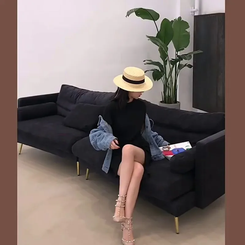 Designer Shoes Pointed Toe Rivets Brand Sandals Sexy Evening Dress Shoe Women's Sandals With Heels Elegant Women Shoes8-10CM