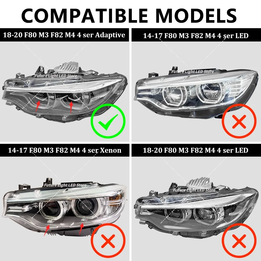 BMW M3 F80 M4 F82 F32 F36 LCI 430i 420i 2018-2020 어댑티브 헤드라이트 주간 주행등 엔젤아이용 화이트 DRL LED 보드