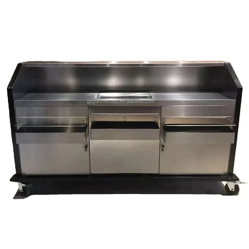 Stainless Steel Portable Bar Station Wedding Party Removable Cocktail Bar Station