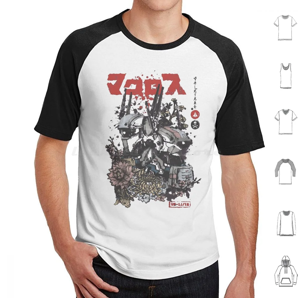 Valkyrie Mechas Ink T Shirt Uomo Donna Bambini 6Xl Macross Valkyrie Robot Mecha Anime Manga Sumi E Japanese Ink Fortress