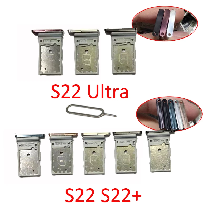 Samsung Galaxy S21 Ultra オリジナルの電話 Simチップ カードスロット用のシルバーまたはブラックの引き出し付きsdカードトレイ Aliexpress