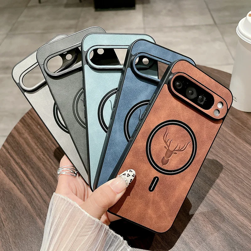 Premium Faux Leather Case with MagSafe Wireless Charging Cover
