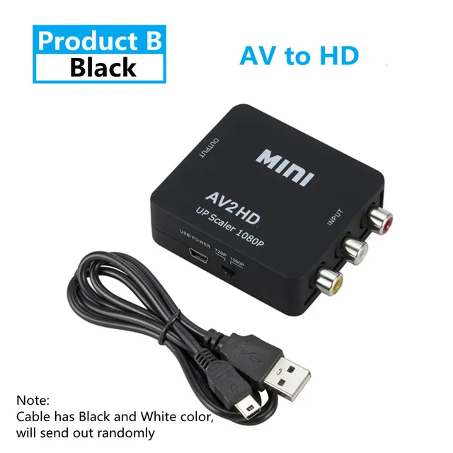 HDMI-compatible TO AV Converter AV/CVSB L/R Video Box HD 1080P