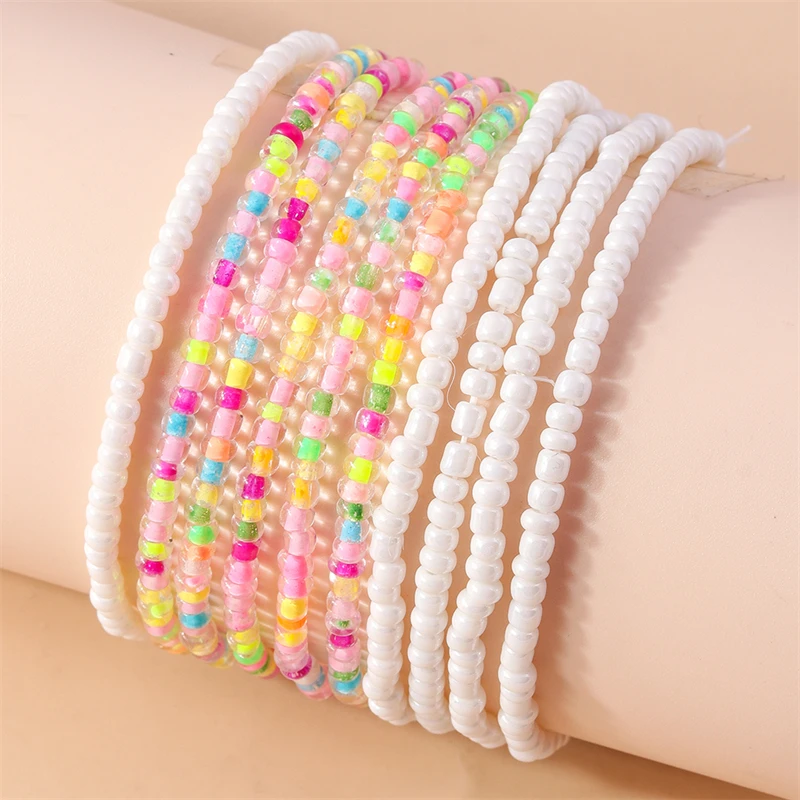 10 teile/satz böhmische bunte Perlen Armbänder für Frauen elastische handgemachte Armbänder Mädchen Party Urlaub Schmuck Dekoration – Detail 16