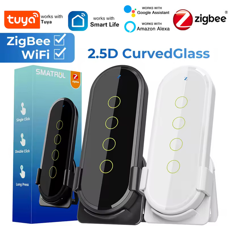 Tuya ZigBee Wireless Smart Scene Switch Smart Home Light 4 Gang 12 Scene Touch Light Switch Remote Control Tuya / Smart Life App
