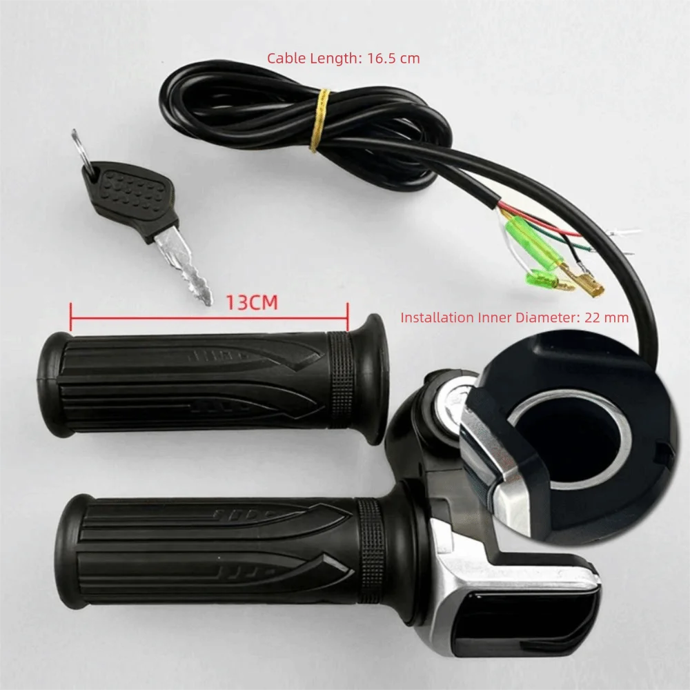 Electric Bike and Scooter LCD Display Throttle Grip with Key Lock and Speed Control