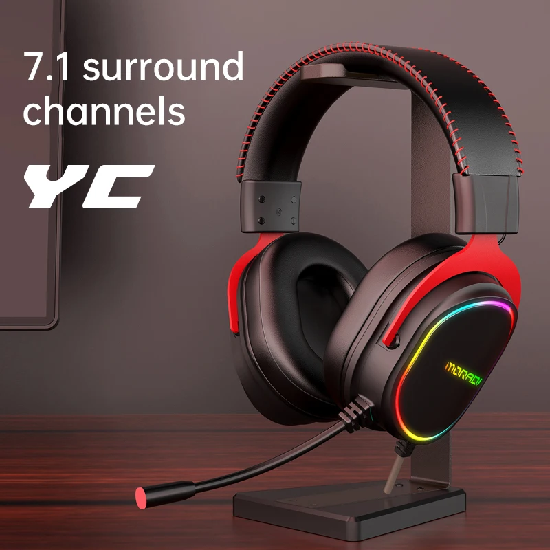 Проводные Игровые наушники YC с микрофоном гарнитура для ПК Ps4 геймеров
