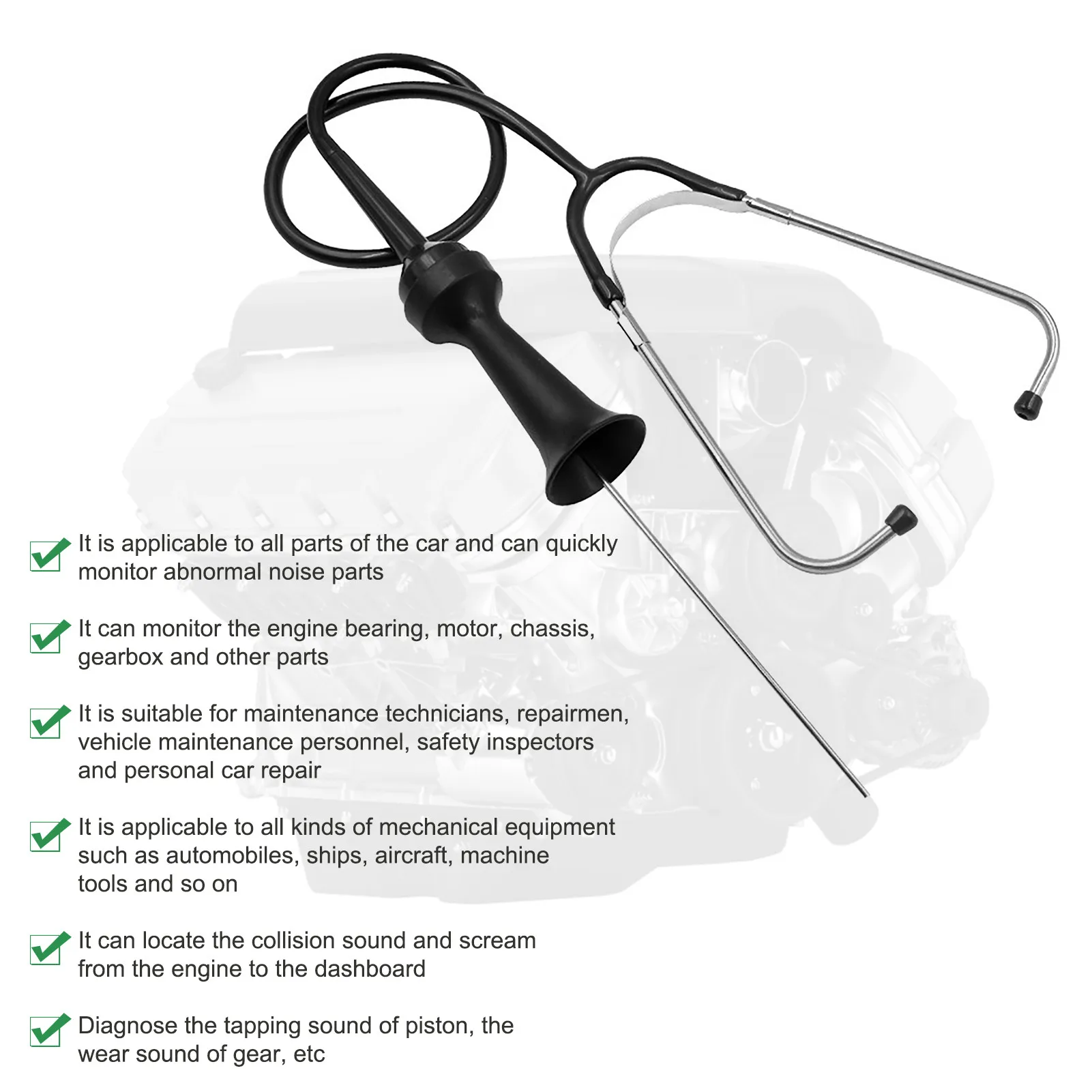 Professional Auto Stethoscope Engine Diagnostic Tool Car Engine Stethoscope Detection Listening Tool Block Diagnostic Tool 3
