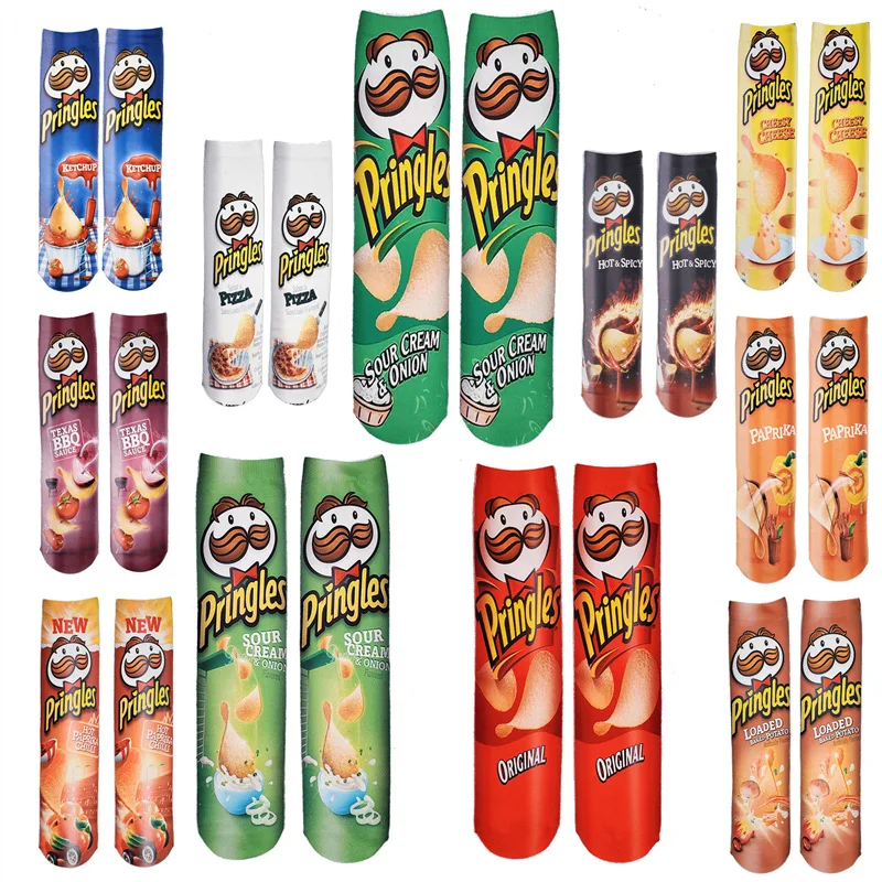 Calcetines con estampado 3D de dibujos animados para Hombre, medias divertidas de algodón sin tacón, Unisex, primavera y otoño, 022603