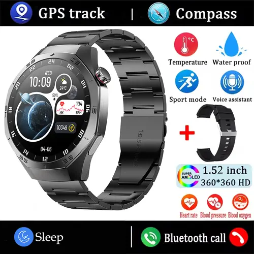 2025New For Android and ios Smart Watch Men AMOLED Screen GPS Motion trajectory Heart Rate Bluetooth Calls SmartWatch Waterproof - Image 13