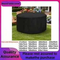 Durable Round Table Outdoor Protector - Wind & Sun Resistant, Tear - Resistant - 31x59cm (Black)